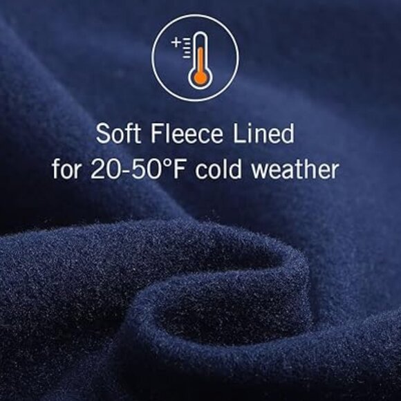 Baleaf Men's Fleece Lined Water Resistant Sweatpants Winter Zip Pockets BLUE XL - Picture 5 of 15